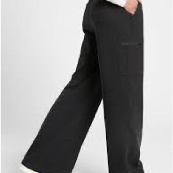ATHLETA VENICE CHARCOAL HEATHERED wide Leg CARGO PANT Sz 4 - Picture 3 of 10